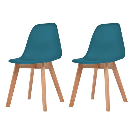 Eetkamerstoelen 2 st kunststof turquoise 1