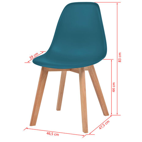 Eetkamerstoelen 6 st kunststof turquoise 6