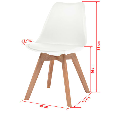 Eetkamerstoelen 4 st kunststof wit 6