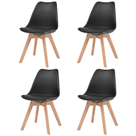 Eetkamerstoelen 4 st kunststof zwart 1