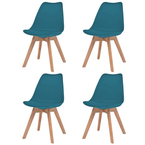 Eetkamerstoelen 4 st kunststof turquoise 1