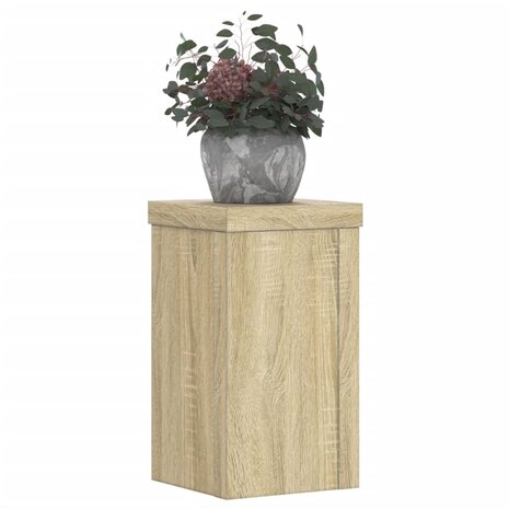 Plantenstandaards 2 st 10x10x18 cm bewerkt hout sonoma eiken 3