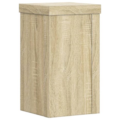 Plantenstandaards 2 st 10x10x18 cm bewerkt hout sonoma eiken 4