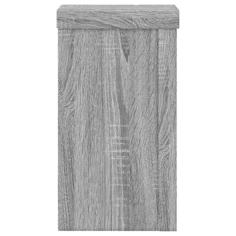 Plantenstandaards 2 st 10x10x18 cm bewerkt hout grijs sonoma 5