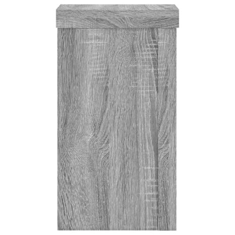 Plantenstandaards 2 st 10x10x18 cm bewerkt hout grijs sonoma 6