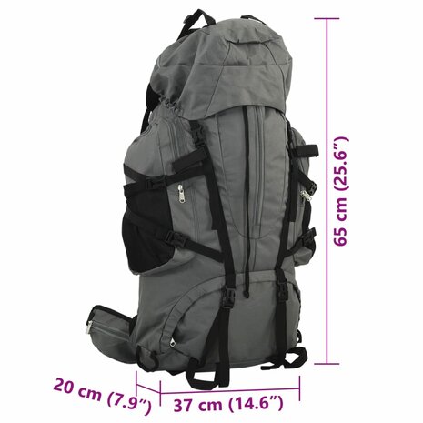 Wandelrugzak 60 L oxford stof grijs 8