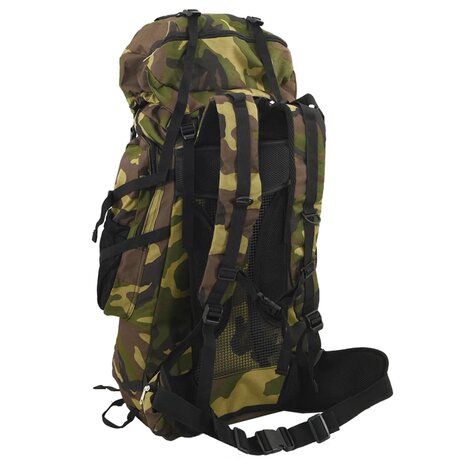 Wandelrugzak 60 L camouflage oxford stof groen 3