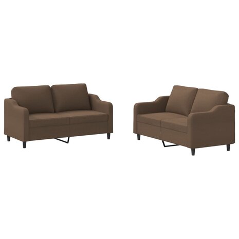 2-delige Loungeset met kussens stof bruin 2