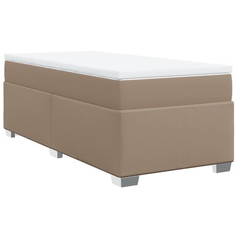 Boxspring met matras kunstleer cappuccinokleurig 80x200 cm 2