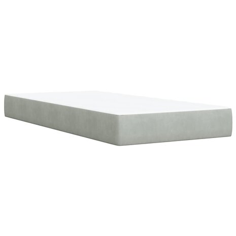 Boxspring met matras fluweel lichtgrijs 80x200 cm 6