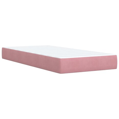 Boxspring met matras fluweel roze 80x200 cm 6