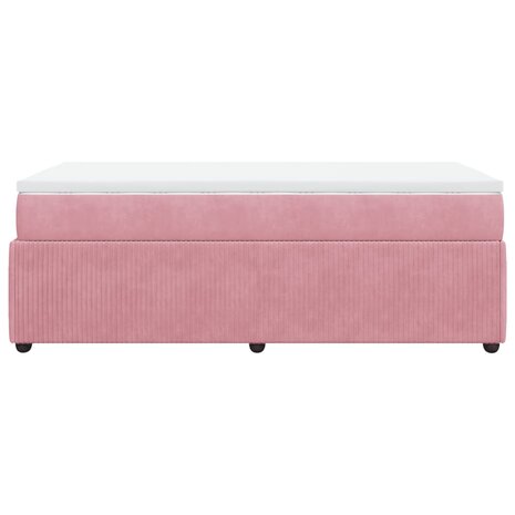 Boxspring met matras fluweel roze 80x200 cm 8