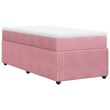 Boxspring met matras fluweel roze 80x200 cm 9