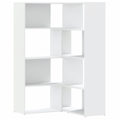 Boekenkast 4-laags hoek 85x85x140 cm bewerkt hout wit 2