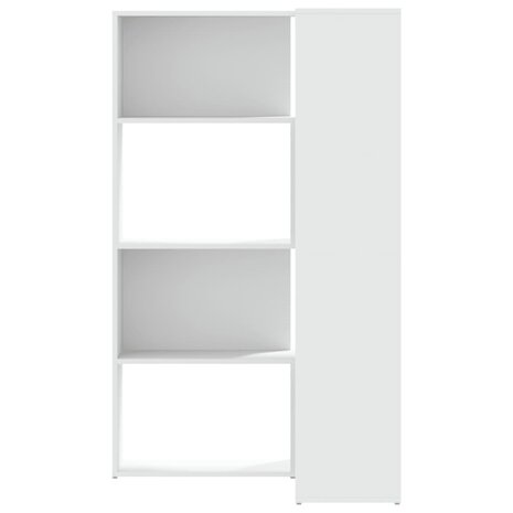 Boekenkast 4-laags hoek 85x85x140 cm bewerkt hout wit 4