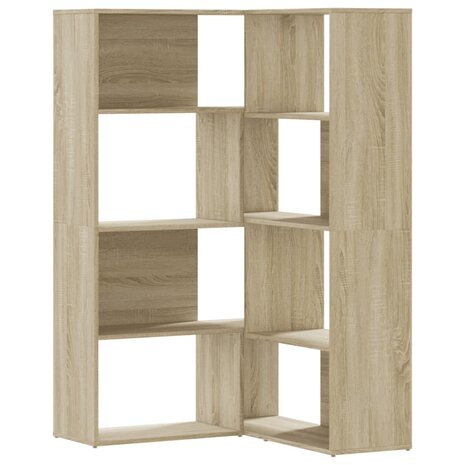 Boekenkast 4-laags hoek 85x85x140 cm bewerkt hout sonoma eiken 2