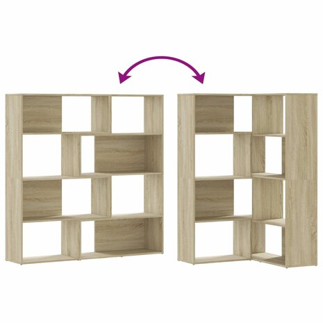 Boekenkast 4-laags hoek 85x85x140 cm bewerkt hout sonoma eiken 7