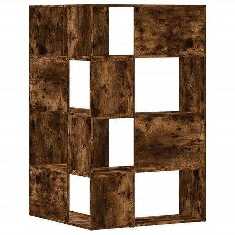 Boekenkast 4-laags hoek 85x85x140 cm bewerkt hout gerookt eiken 6