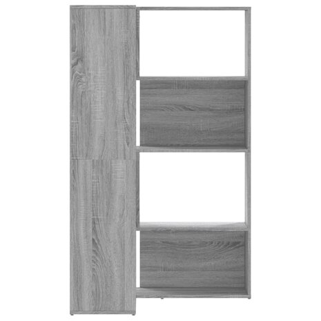 Boekenkast 4-laags hoek 85x85x140 cm bewerkt hout grijs sonoma 5