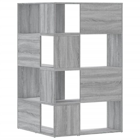 Boekenkast 4-laags hoek 85x85x140 cm bewerkt hout grijs sonoma 6