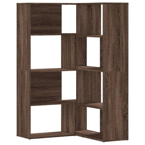 Boekenkast 4-laags hoek 85x85x140 cm bewerkt hout bruin eiken 2