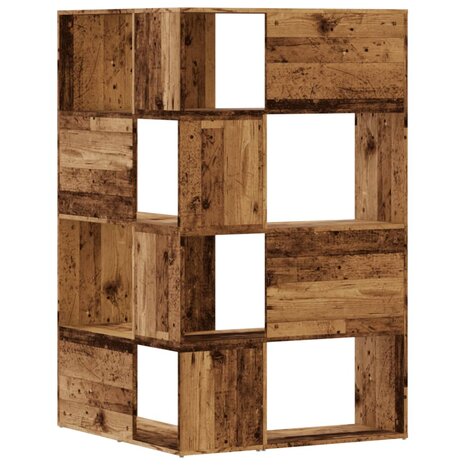 Boekenkast 4-laags hoek 85x85x140 cm bewerkt hout oud houtkleur 6