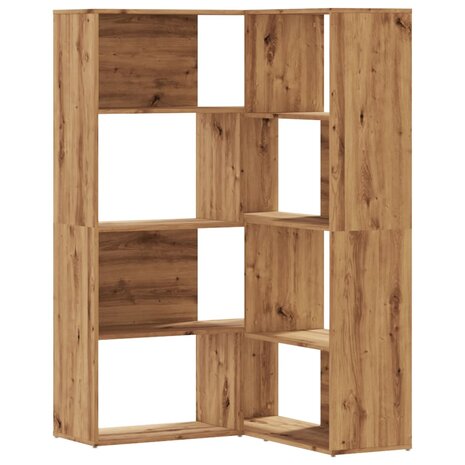 Boekenkast 4-laags hoek 85x85x140 cm hout artisanaal eikenkleur 2