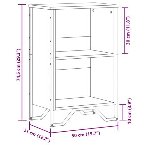 Boekenkast 50x31x74,5 cm bewerkt hout zwart 9