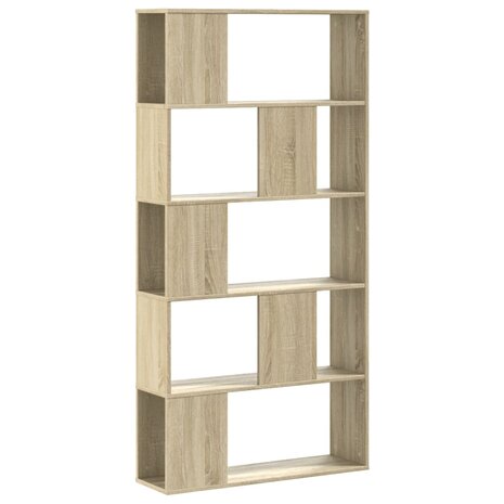 Boekenkast 5-laags 80,5x23,5x162,5 cm bewerkt hout sonoma eiken 2