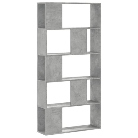 Boekenkast 5-laags 80,5x23,5x162,5 cm bewerkt hout betongrijs 2