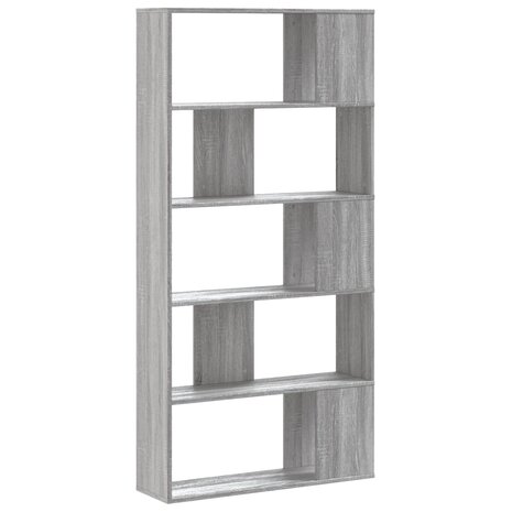 Boekenkast 5-laags 80,5x23,5x162,5 cm bewerkt hout grijs sonoma 5