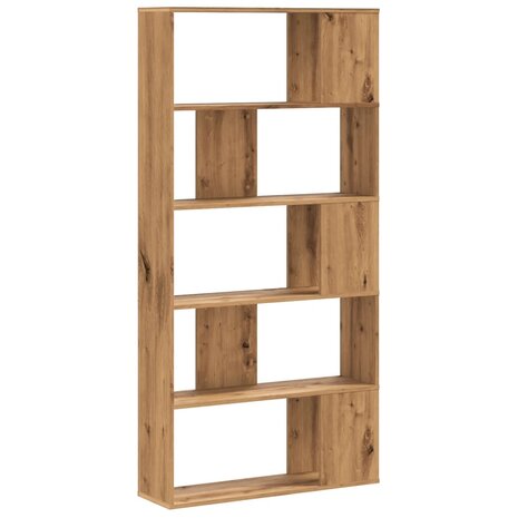 Boekenkast 5-laags 80,5x23,5x162,5 cm hout artisanaal eiken 5