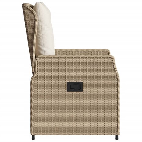 Tuinstoelen 2 st verstelbaar poly rattan beige 6