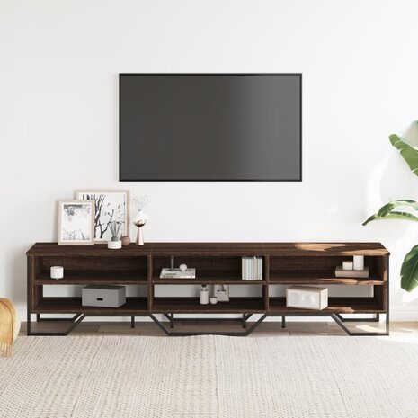 Tv-meubel 180x34x41 cm bewerkt hout bruin eikenkleurig 3