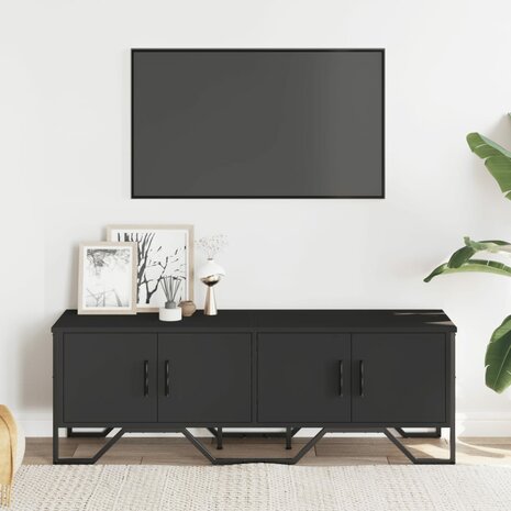 Tv-meubel 122x34x41 cm bewerkt hout zwart 3