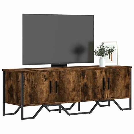 Tv-meubel 122x34x41 cm bewerkt hout gerookt eikenkleurig 1