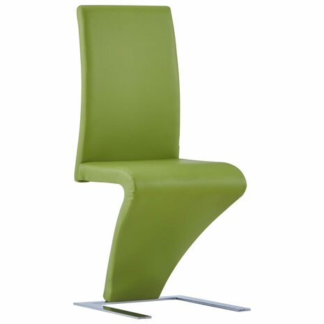 Eetkamerstoelen met zigzag-vorm 2 st kunstleer groen 2