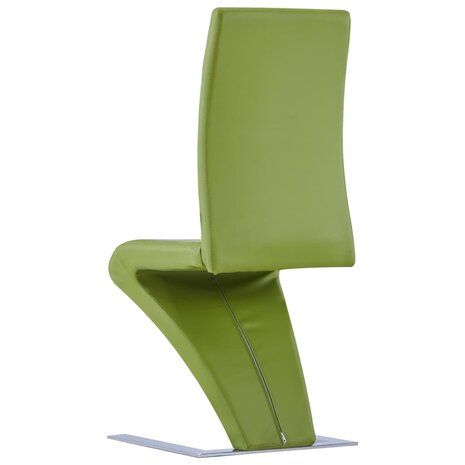 Eetkamerstoelen met zigzag-vorm 2 st kunstleer groen 5