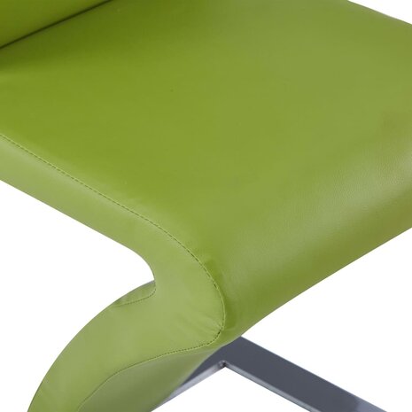 Eetkamerstoelen met zigzag-vorm 2 st kunstleer groen 6