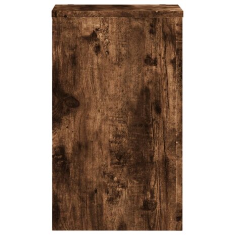 Plantenstandaards 2 st 30x30x50 cm bewerkt hout gerookt eiken 6