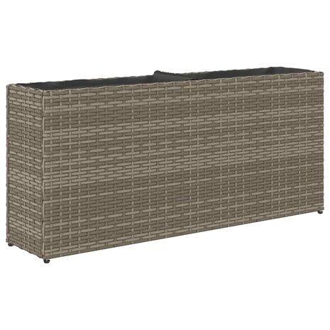 Plantenbakken met 2 potten 2 st 90x20x40 cm poly rattan grijs 8