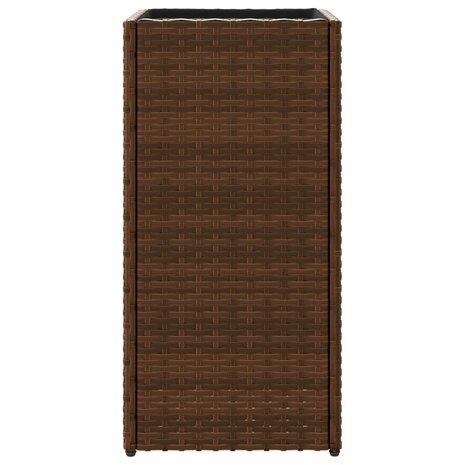 Plantenbakken 2 st 30x30x60 cm poly rattan bruin 7