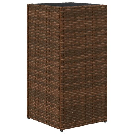 Plantenbakken 2 st 30x30x60 cm poly rattan bruin 8