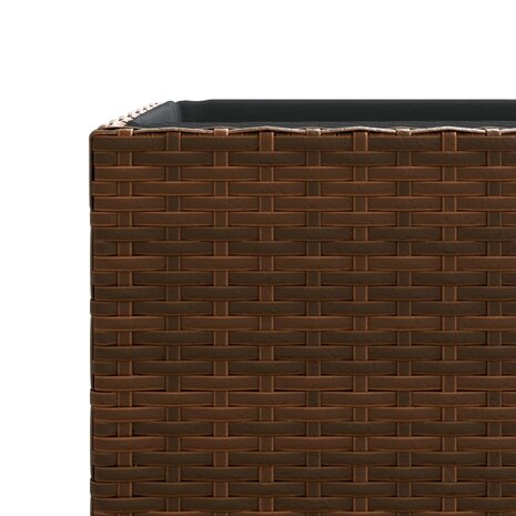 Plantenbakken 2 st 30x30x60 cm poly rattan bruin 9