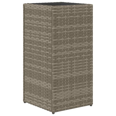 Plantenbakken 2 st 30x30x60 cm poly rattan grijs 8