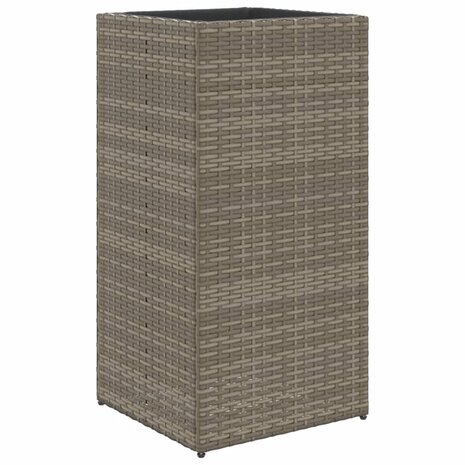 Plantenbakken 2 st 40x40x80 cm poly rattan grijs 5