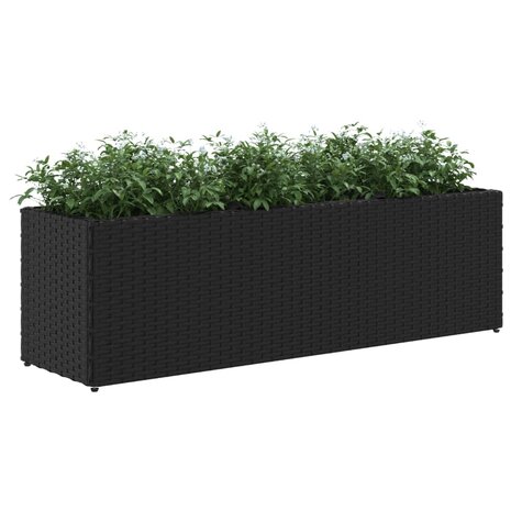 Plantenbakken met 3 potten 2 st 105x30x32 cm poly rattan zwart 4