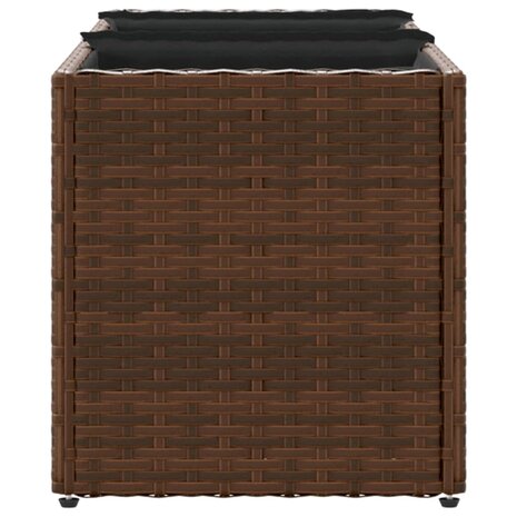 Plantenbakken met 3 potten 2 st 105x30x32 cm poly rattan bruin 7