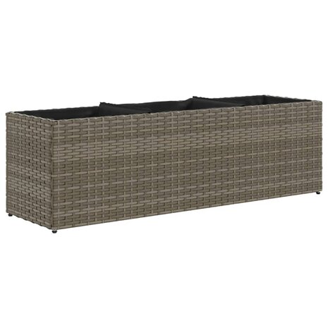 Plantenbakken met 3 potten 2 st 105x30x32 cm poly rattan grijs 5