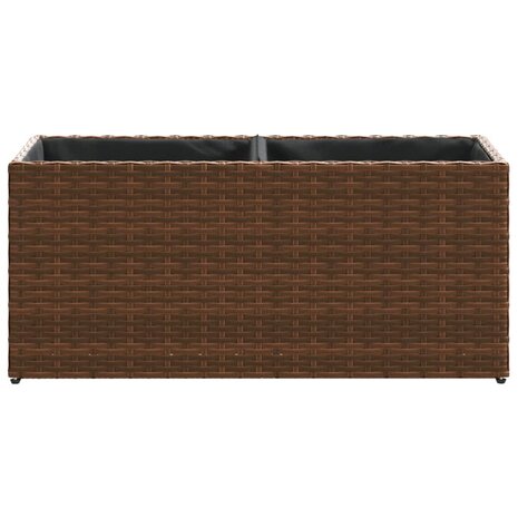 Plantenbakken met 2 potten 2 st 72x30x32 cm poly rattan bruin 6